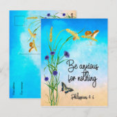 Wees ongerust over niets Filippijnen 4:6 Briefkaart (Voorkant / Achterkant)