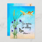 Wees ongerust over niets Filippijnen 4:6 Briefkaart (Voorkant / Achterkant)