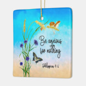 Wees ongerust over niets Filippijnen 4:6 Keramisch Ornament (Links)