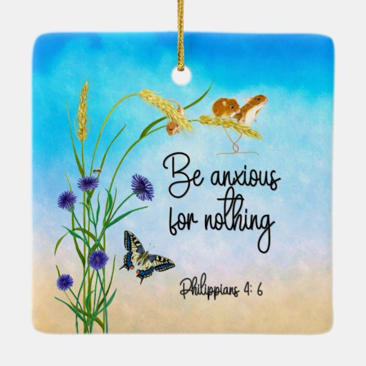 Wees ongerust over niets Filippijnen 4:6 Keramisch Ornament (Achterkant)