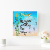 Wees ongerust over niets Filippijnen 4:6 Vierkante Klok (Huis)