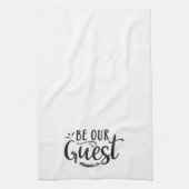 Wees ons , eenvoudige zwarte gast theedoek (Verticaal)