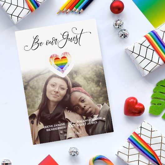 Wees Ons Gast Pride Regenboog Hart Lesbisch Homose Kaart