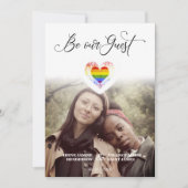 Wees Ons Gast Pride Regenboog Hart Lesbisch Homose Kaart (Voorkant)