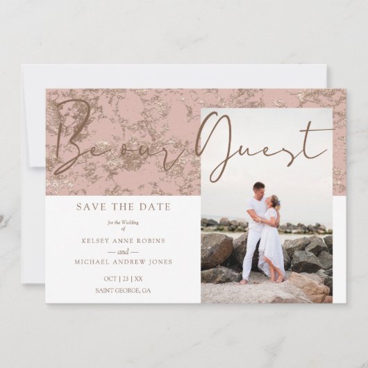 Wees ons gastfotopaar modern Roos Gold (Voorkant)