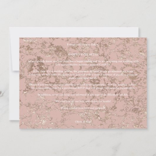 Wees ons gastfotopaar modern Roos Gold (Achterkant)