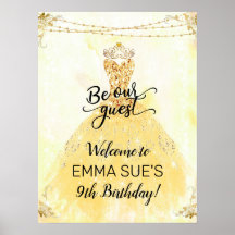 Wees ons gastprinses Birthday Welcome Sign