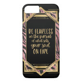 Wees onverschrokken citaat roze luipaard print art Case-Mate iPhone case (Achterkant)