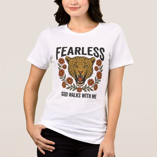 Wees Onverschrokken Tijger Tri-Blend Shirt (Voorkant)