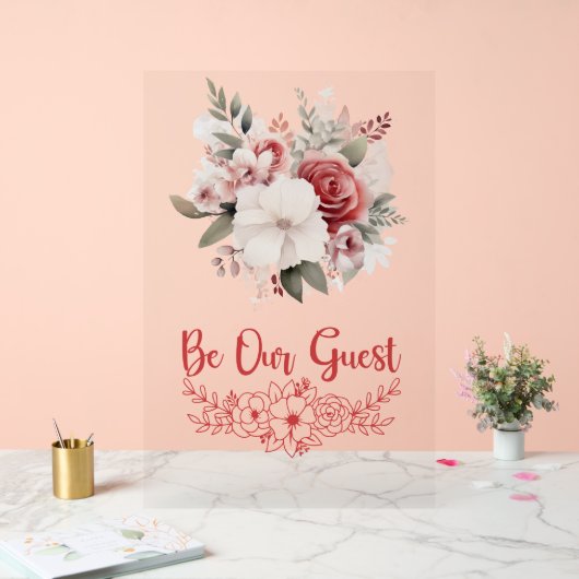 Wees onze gast bruiloft acryl teken bord (Huwelijk)