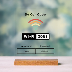 Wees onze gast bruiloft wifi informatie wachtwoord acryl bord
