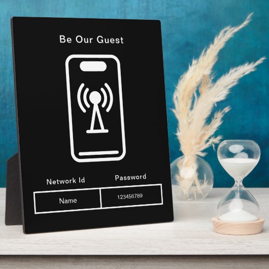 Wees onze gast bruiloft wifi informatie wachtwoord fotoplaat (Zijkant)