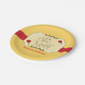 Wees onze gast Geel & Red Rose Prinses Party Papieren Bordje (Gekanteld)