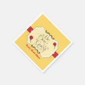 Wees onze gast Geel & Red Rose Prinses Party Servet (Hoek)