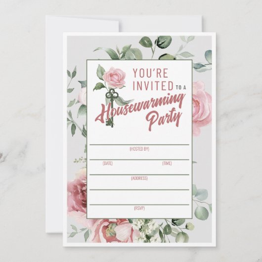 Wees onze gast | Housewarming Party Fill-In Kaart (Achterkant)