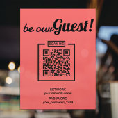 Wees onze gast op internet QR-code Wachtwoord WIFI Poster