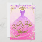 Wees onze gast Princess Paarse & Gold Sweet 16 Par Kaart (Achterkant)
