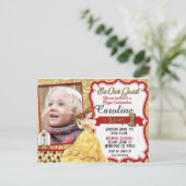 Wees onze gast prinses eerste verjaardag uitnodigi uitnodiging briefkaart (Staand voorkant)