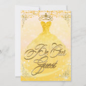 Wees onze Gast Prinses Geel & Goud Sweet 16 Party Kaart (Achterkant)