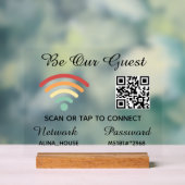 Wees onze gast QR-code WiFi-netwerk en wachtwoord Acryl Bord (Neutraal)