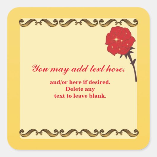 Wees onze gast-Red Rose Verjaardagsfeestje Sticker (Voorkant)