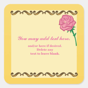 Wees onze gast-Roze Elegant Roze Verjaardagsfeestj Vierkante Sticker