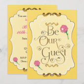 WEES ONZE GAST Roze Rozen Elegant Evenement Feest Kaart (Voorkant / Achterkant)