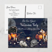 Wees onze gast, spookachtige Halloween-feestuitnod Briefkaart (Voorkant / Achterkant)