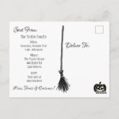 Wees onze gast, spookachtige Halloween-feestuitnod Briefkaart (Achterkant)