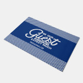Wees onze gastblauwe gingham Doormat Deurmat (Schuin)