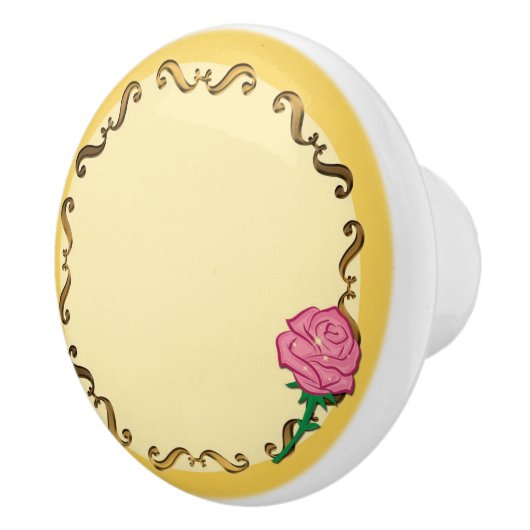 Wees onze gastgele en roze rozenprinceskamer keramische knop (Rechts)