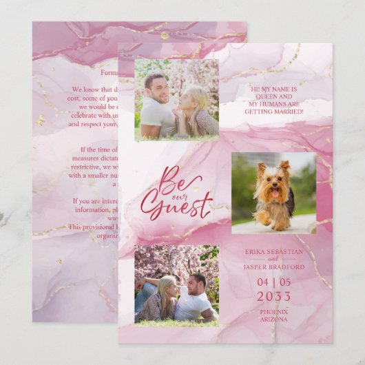 Wees onze gastprijsopgave Faux marmer in roze 3 fo (Voorkant / Achterkant)