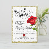 Wees onze gastuitnodiging voor Baby shower Kaart (Staand voorkant)