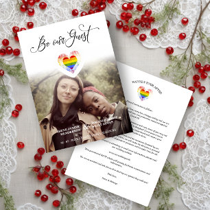 Wees onze gastvrije regenbooghartfoto voor lesbien save the date