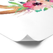 Wees onze gastvrouw, Antler en Flowers Poster (Hoek)