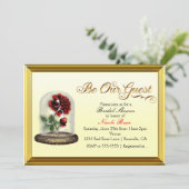 Wees onze Guest Red Rose in Glass Elegant Kaart (Staand voorkant)