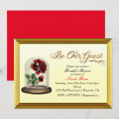 Wees onze Guest Red Rose in Glass Elegant Kaart (Voorkant / Achterkant)