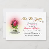 Wees onze Guest Red Rose in Glass Elegant Party Kaart (Voorkant)