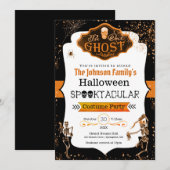 Wees onze spooktdansende skeletten kostuumfeest kaart (Voorkant / Achterkant)