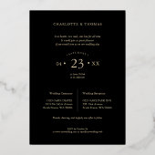 Wees onze zwarte Fancy collage bruiloft 4 foto's Folie Uitnodiging (Achterkant)