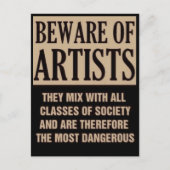 Wees op de hoogte van kunstenaars... briefkaart (Voorkant)