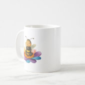 Wees op een levendige bloem die yoga doet koffiemok (Voorkant links)