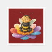 Wees op een levendige bloem die yoga doet servet (Voorkant)