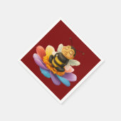 Wees op een levendige bloem die yoga doet servet (Hoek)