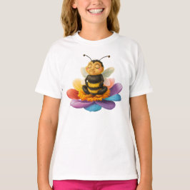 Wees op een levendige bloem die yoga doet t-shirt