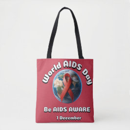 Wees op je hoede voor aids. Wereld Aids Dag. Tote Bag