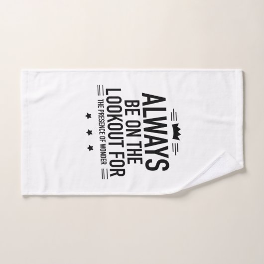 Wees op zoek naar de aanwezigheid van verwondering handdoek (Handdoek)