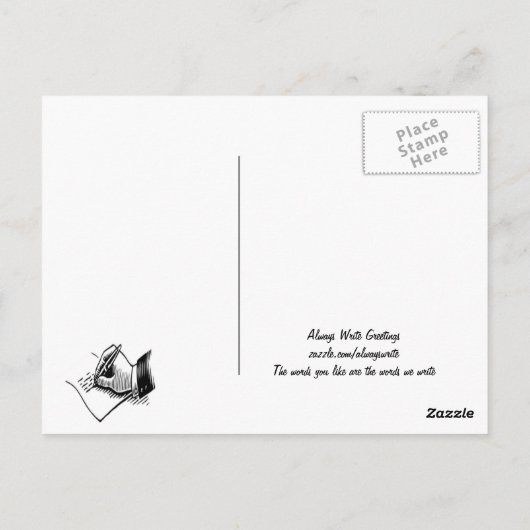 Wees optimistisch briefkaart (Achterkant)