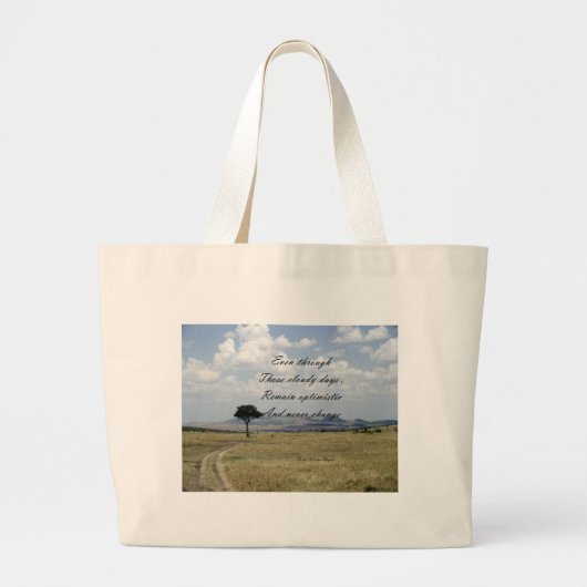 Wees optimistisch grote tote bag (Voorkant)