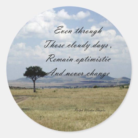 Wees optimistisch ronde sticker (Voorkant)